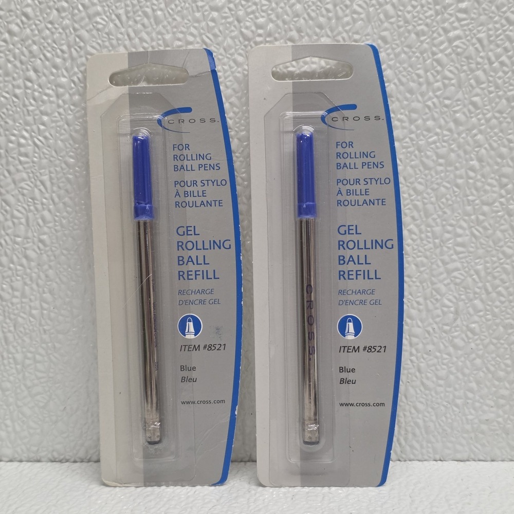New Old Stock Cross Gel Rolling Ball Blue Ink Pen Refill 8521 Set Of 2